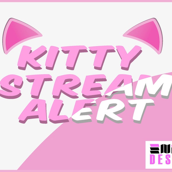 | d’alerte de flux animé rose | d’alerte Kitty Cat Alerte Twitch chat | | de superposition Twitch rose Oreilles de chat | d’alerte | des alertes Twitch Téléchargement instantané