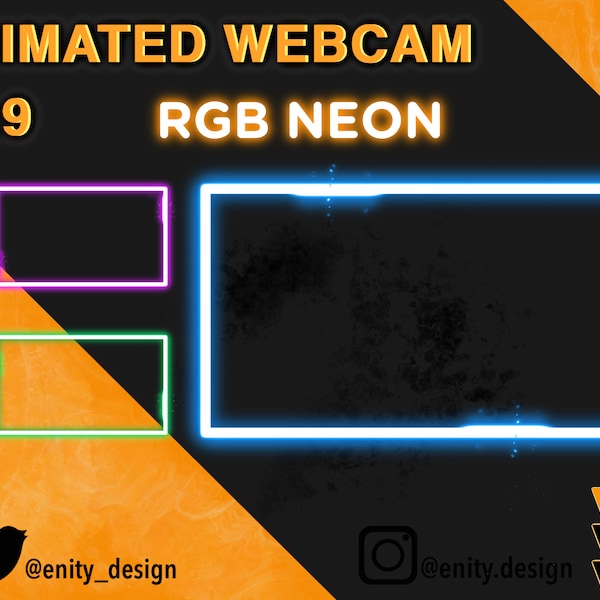 Animated Neon RGB Camera Overlay | Color Changing Neon Overlay | Neon overlay | Camera overlay Animated | Twtich overlay | Instant download