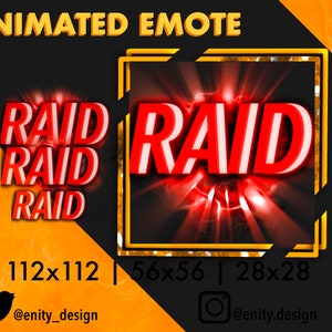 Animated Emote Red Raid | Twitch raid emote | Streamer emote | Red Emote | Glow Animated Emote | Animated Emote Cute | Instant download