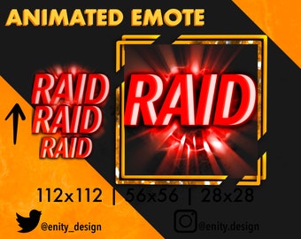 Animated Emote Red Raid | Twitch raid emote | Streamer emote | Red Emote | Glow Animated Emote | Animated Emote Cute | Instant download