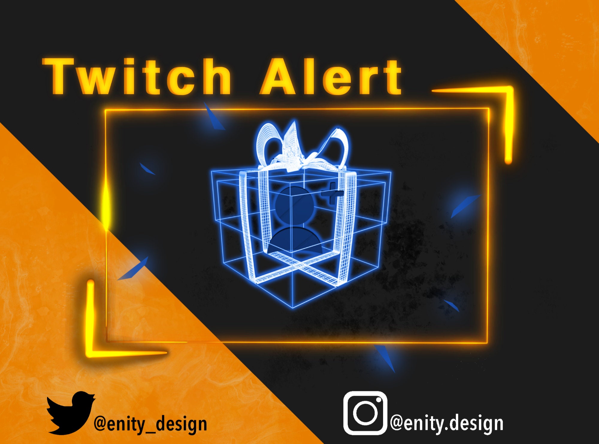 Twitch Alert Neon Gifted Sub Blue Animated Twitch Alert Neon Twitch