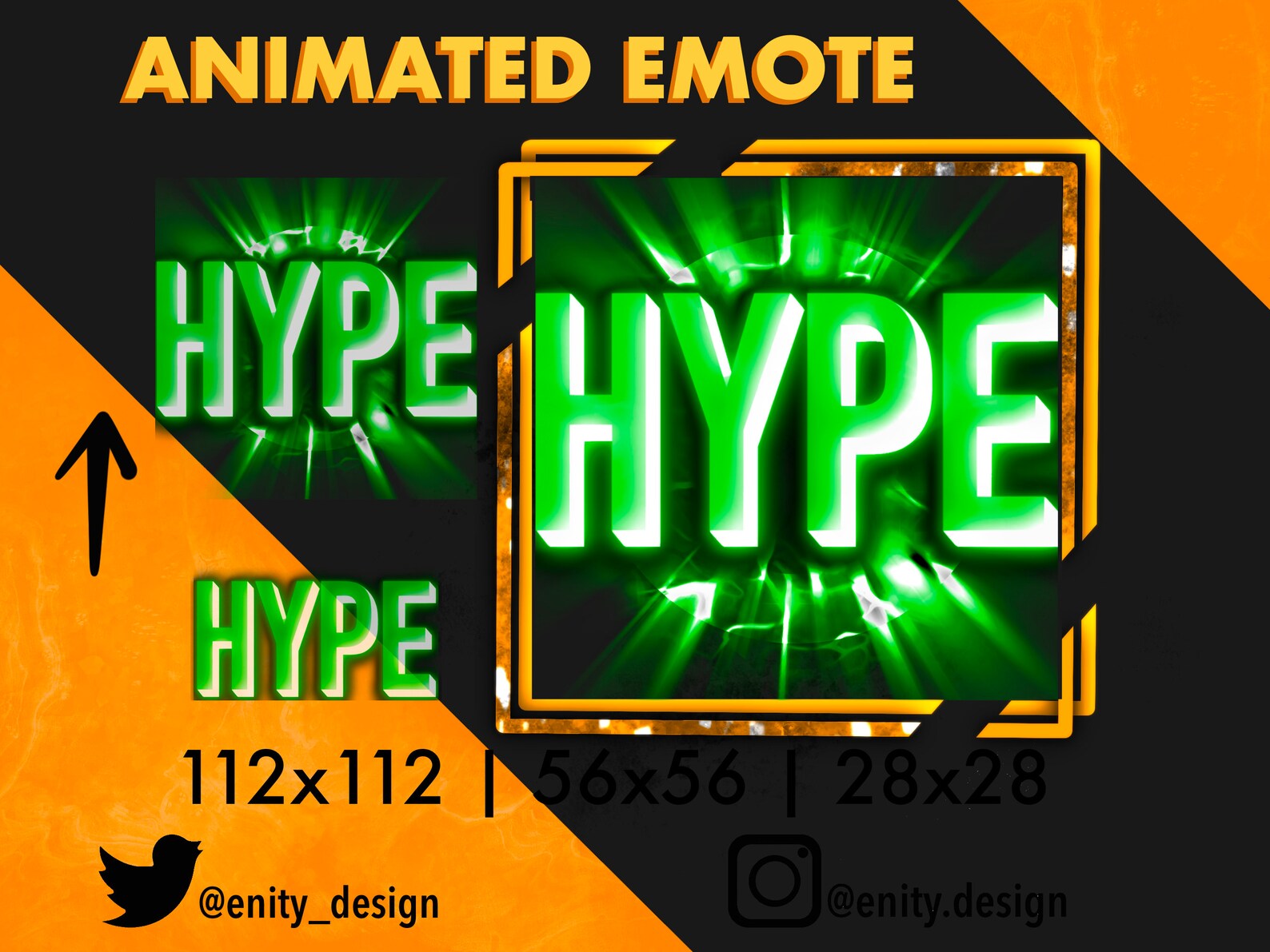 Animated Twitch Green Hype Emote Green Text Emote Discord Emote Hype