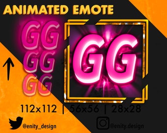 Animated Pink GG Emote | Twitch & Discord (Instant Download)