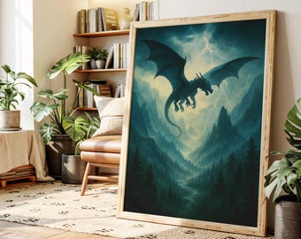 Dragon Flight Art Print: Dark Fantasy Stormborne Wall Decor