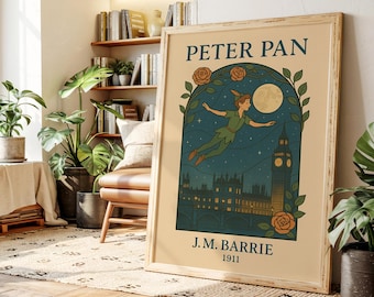 Peter Pan Print | J.M. Barrie 1911 | Vintage Fairytale Wall Art