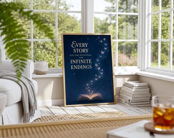 Stampa artistica ispirata al libro "Fiabe e cuori infranti" / Quadro con citazione fantasy