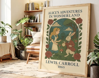 Alice’s Adventures in Wonderland Print | Lewis Carroll 1865 | Vintage Book Art