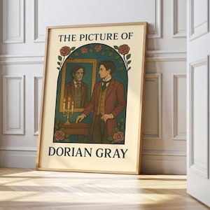 Impresión de El retrato de Dorian Gray / Oscar Wilde / Arte mural de literatura gótica / Póster de Dark Academia