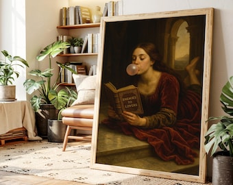 Lámina artística "De enemigos a amantes" / Divertida decoración de pared estilo renacimiento de BookTok / Póster para lectores de novelas románticas