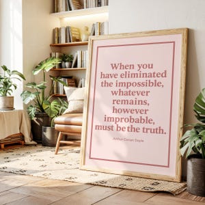 Sherlock Holmes Quote Print | Arthur Conan Doyle Wall Art | Detective Mystery Poster