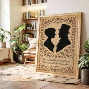 Pride and Prejudice Art Print: Jane Austen Quote, Regency Decor