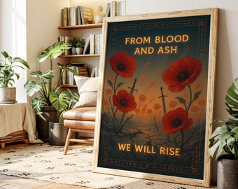 Vampire Kingdom Sword Art | Fantasy Floral Wall Print | Book Inspired Poster