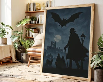 Dracula Art Print: Gothic Horror Vampire Silhouette Poster