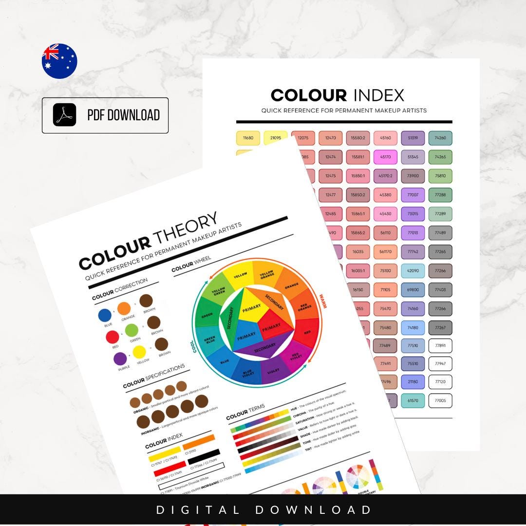OHMYBROW BIZ® Colour Theory Poster and Pigment Index Guide