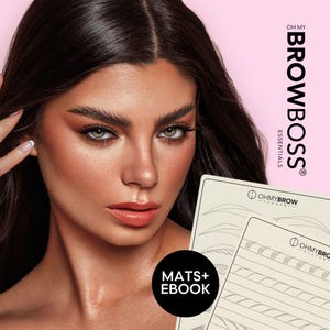 OHMYBROW BOSS® Microblading Mastery Mats Fake Latex Skin For Permanent Makeup Tattoo Artists To Practice Feathered Brow Training Exercises