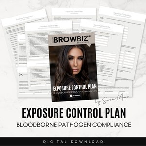 OHMYBROW BIZ® Plan för exponering för blodburna patogener för permanent makeupartist Salongsägare Dokument Hälsa och säkerhet PMU-rådets krav