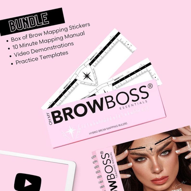 OHMYBROW BOSS® Mapping Stickers With Ruler for Permanent Makeup Tattoo ...