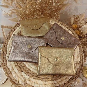 Petite pochette CÉLESTINE • Pochette 1 compartiment cuir irisé pochette cuir vachette cuir italien rangement bijoux cartes idée cadeau