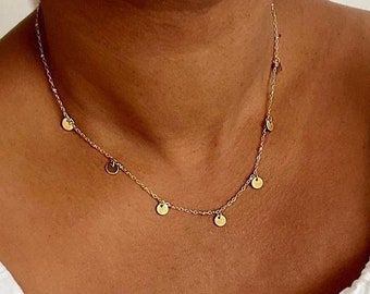 Collier AJRA • collier pampilles dorées acier inoxydable doré chirurgical hypoallergénique résistant à l'eau bijoux à offrir