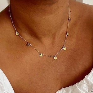 Collar AJRA • Collar con borlas doradas Oro quirúrgico Acero inoxidable Hipoalergénico resistente al agua Joyas para ofrecer