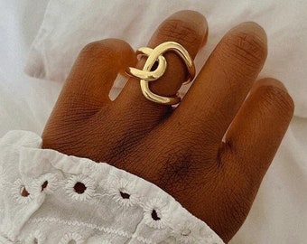 IDAHO ring • ring intertwined rings surgical stainless steel and hypoallergenic gold water resistant vintage jewelry to offer