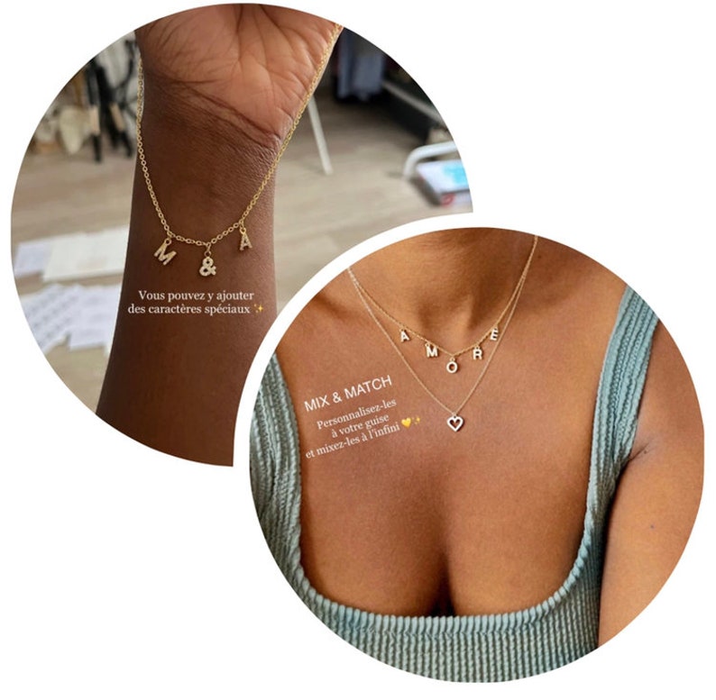 Collar personalizado collar de palabras nombre de pila oro quirúrgico acero inoxidable joyería hipoalergénica resistente al agua para ofrecer para ella imagen 5