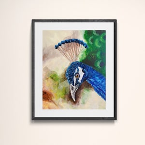 Peacock Fine Art Print: Colorful Bird Portrait, Wildlife Wall Art