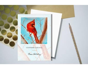 Northern Cardinal Greeting Cards | Blank Greeting Cards from Original Bird Painting | Wildlife Art Note Cards | Nature Lover Gift