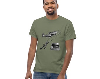 Fishing Tee: 100% Cotton Graphic Design