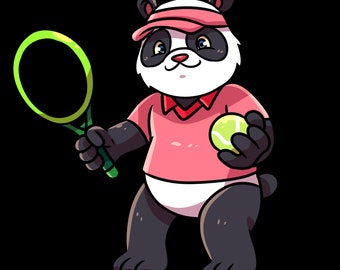 Tennis Playing Panda