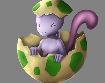 Mewtwo Hatching from Yoshi Egg