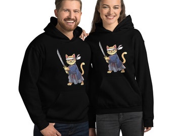 Ninja Cat Hoodie: Cozy Unisex Graphic Sweatshirt