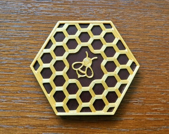 Bee and Honeycomb Coaster