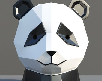 Poly Panda Head VR/supporto per cuffie/casco/display multiparte - modello 3D STL digitale