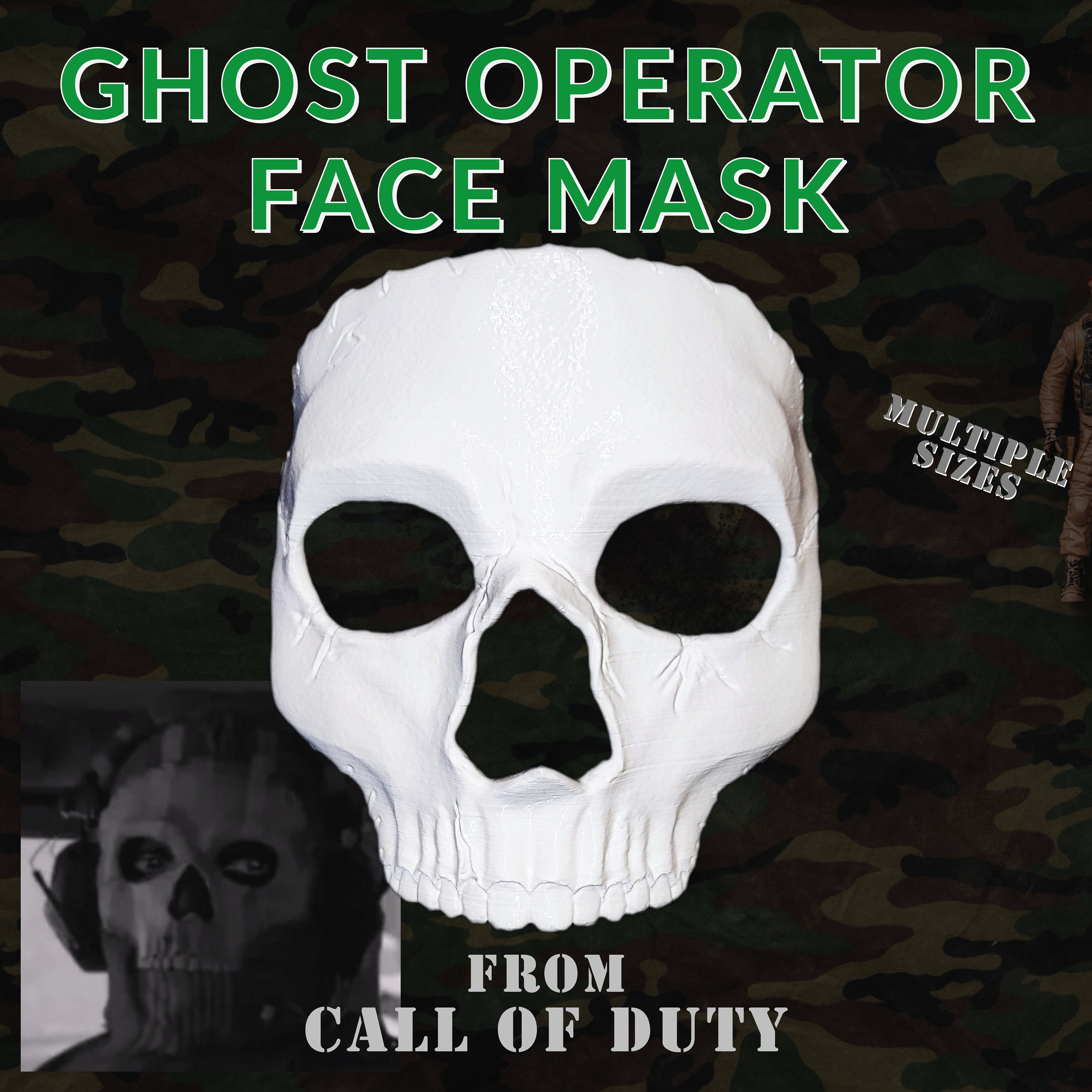 Ghost Condemned Operator Simon Riley Mask - Call of Duty - Modern Warfare 2  - WARZONE - STL model 3D print file