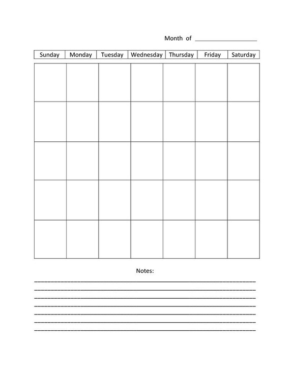 2-blank-monthly-calendar-printable-landscape-etsy