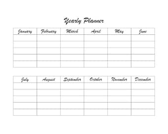 Yearly Planner With 2 Different Templates