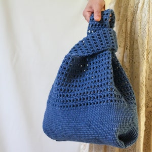 Japanese Knot Bag, Modern Crochet Bag, Crochet Knot Bag ,Crochet Wrist Bag, Knitted Cotton Yarn Bag,  Personalized Christmas Gift for Her