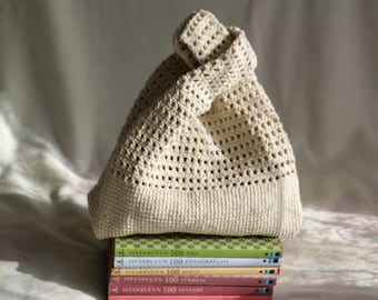 Borsa con nodo giapponese, borsa moderna all'uncinetto, borsa con