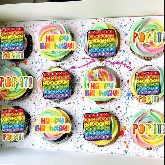 Printable Pop It Fidget Cupcake Toppers Decoration Digital | Etsy