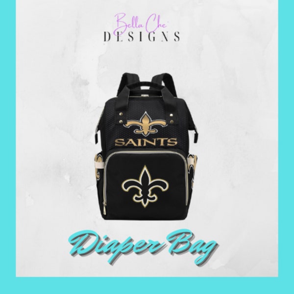 Custom Diaper bag/Saints diaper bag/Sports man bag