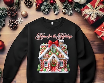 Home for the Holidays PNG • Gingerbread House Christmas Sublimation Design • Candy Cottage Clipart