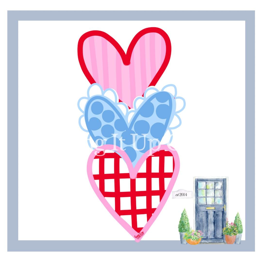 Triple Heart TEMPLATE - Etsy