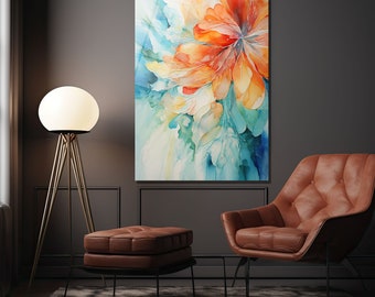 Abstract Flowers | Tempered Glass Wall Art | Unique Decor | Uv Print Glass | Ready To Hang