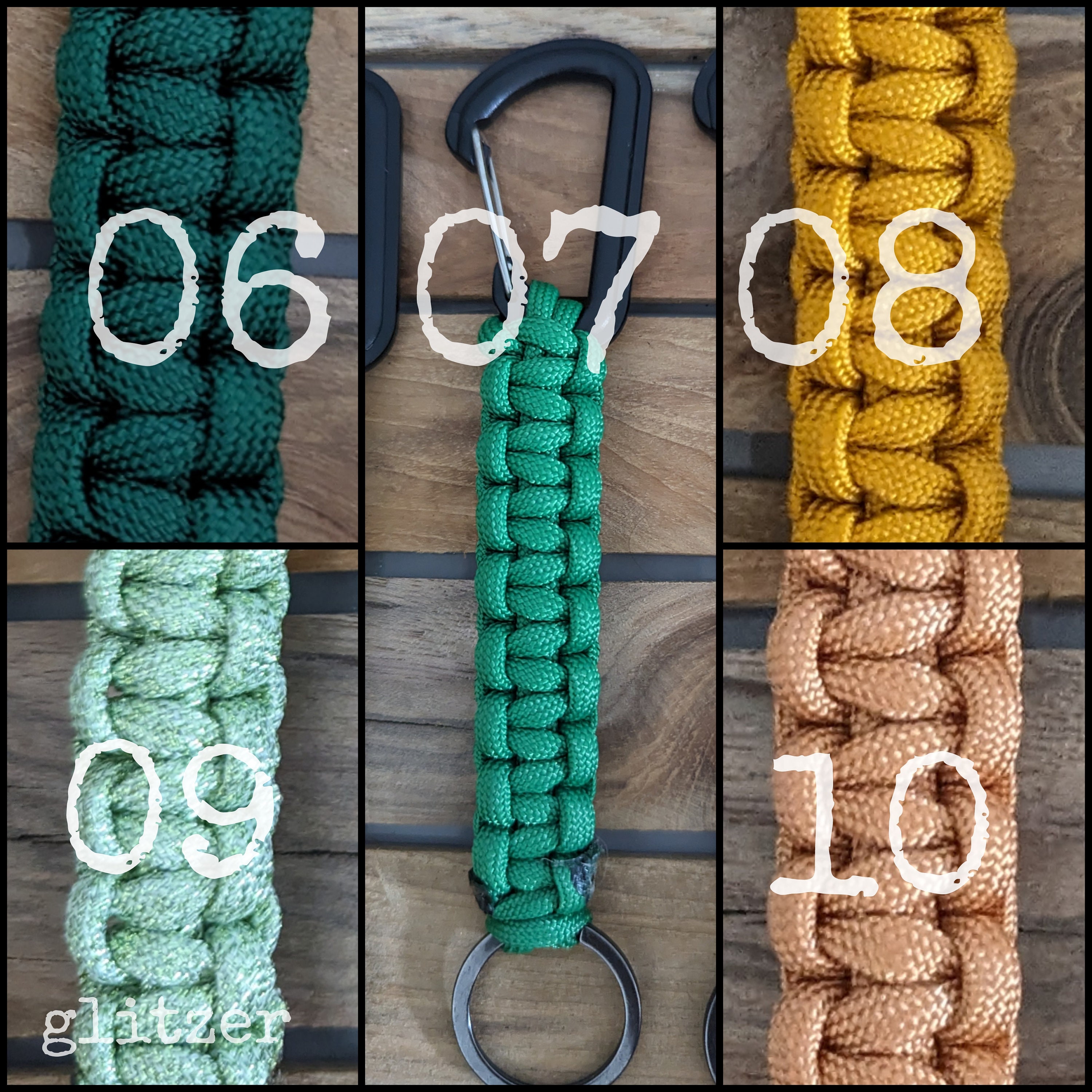 Paracord Keychain With Carabiner and Key Ring 