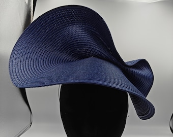 Große Stroh Fascinator Hut Hut auf Stirnband Ascot Haarband Stirnband Fascinator Burlesque Hochzeit Cosplay