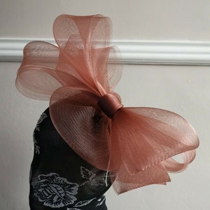 brown crin fascinator wedding hat on headband ( can change into clips or comb)