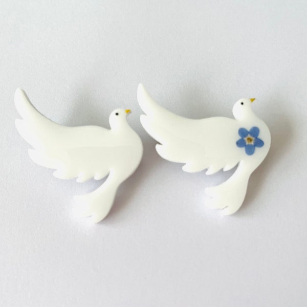 Handmade Dove brooch - for remembrance