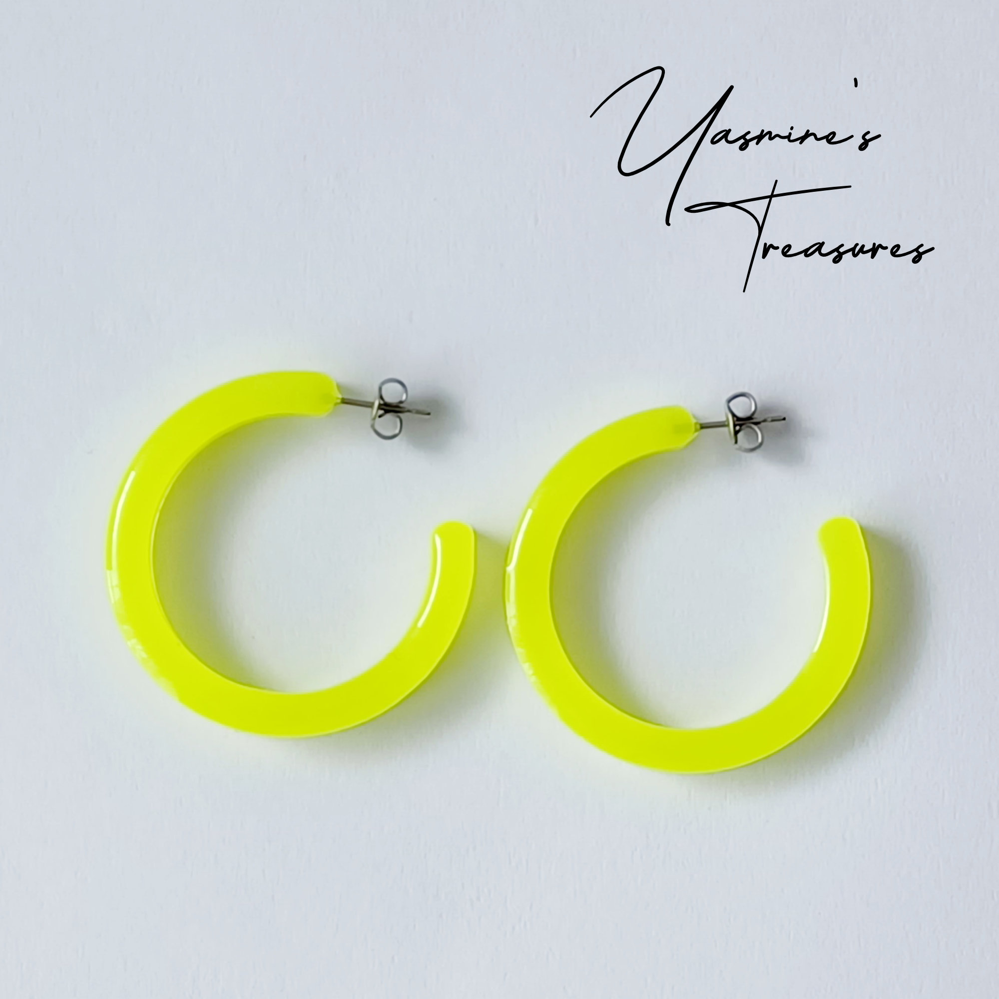 Lucite Neon Chunky Hoop Earrings - Shop Daffodils Boutique