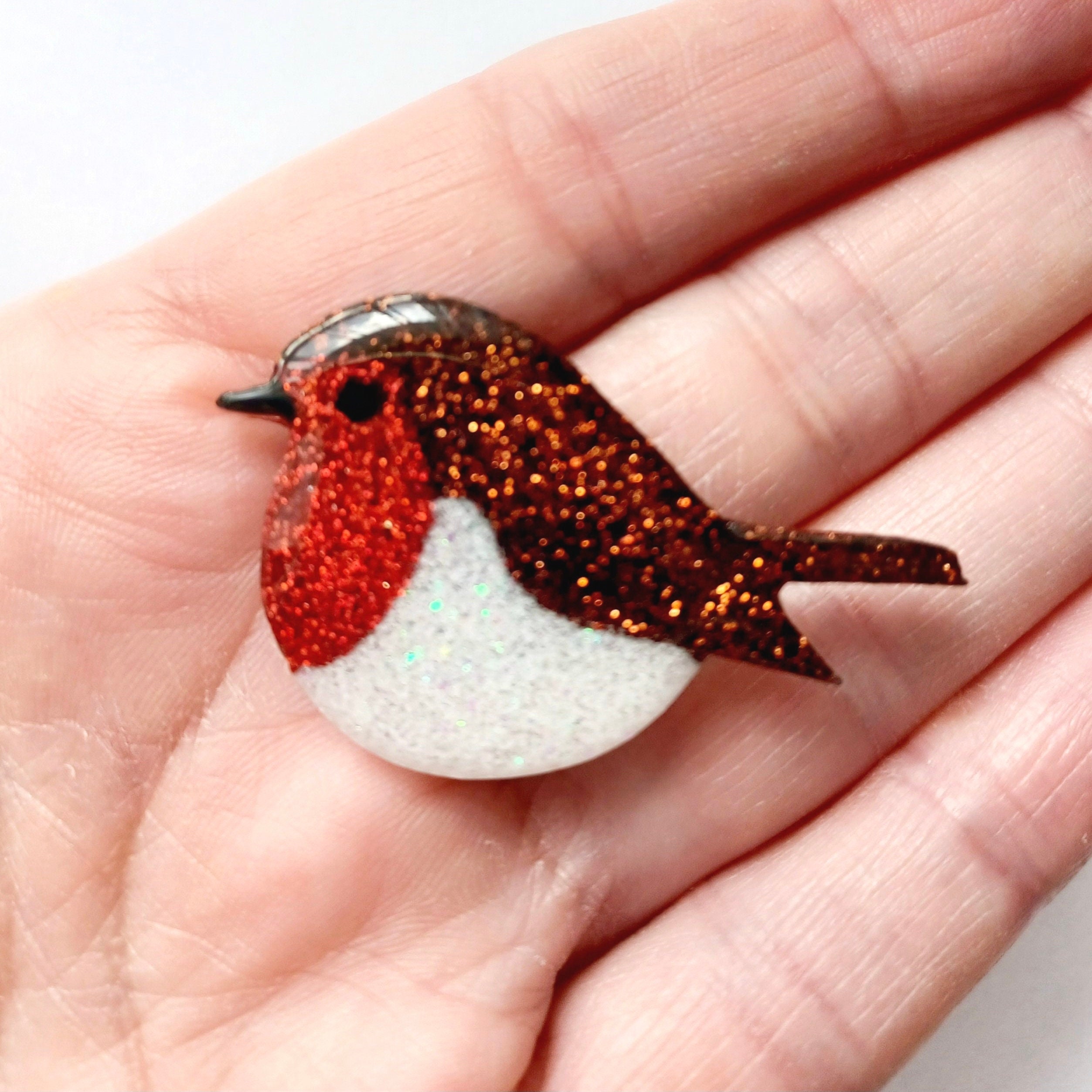 Robin Magnet Handmade Glitter Robin Resin Fridge Magnet. - Etsy UK